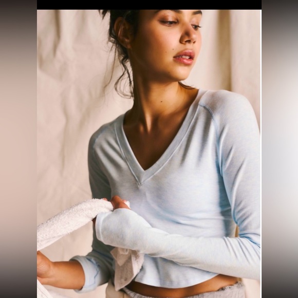 Free People, Too Good Long Sleeve. Color Blue Heather. - Picture 3 of 5